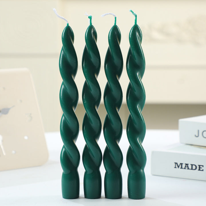 Twisted Spiral Taper Candle Set for Tabletop Decor