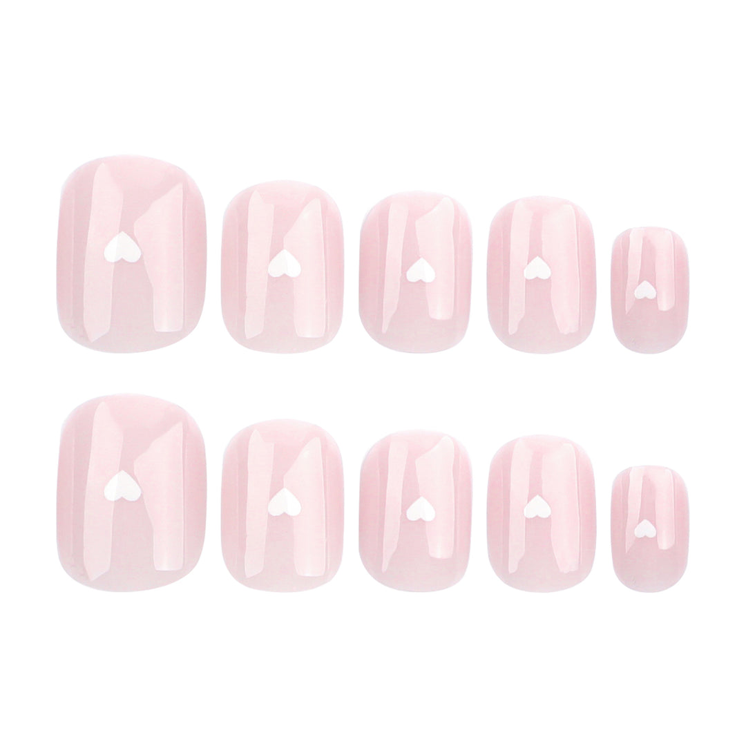 Fake nails with heart decoration Kalsten