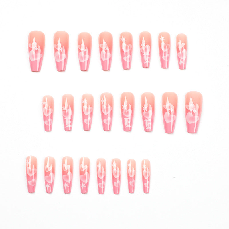 Artificial nail art with heart patterns Kalsten