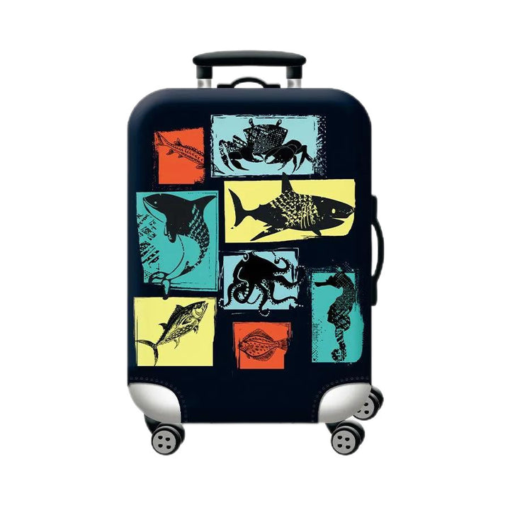 Women Hard Shell Suitcase with Trendy Surf and Palm Design Kalsten