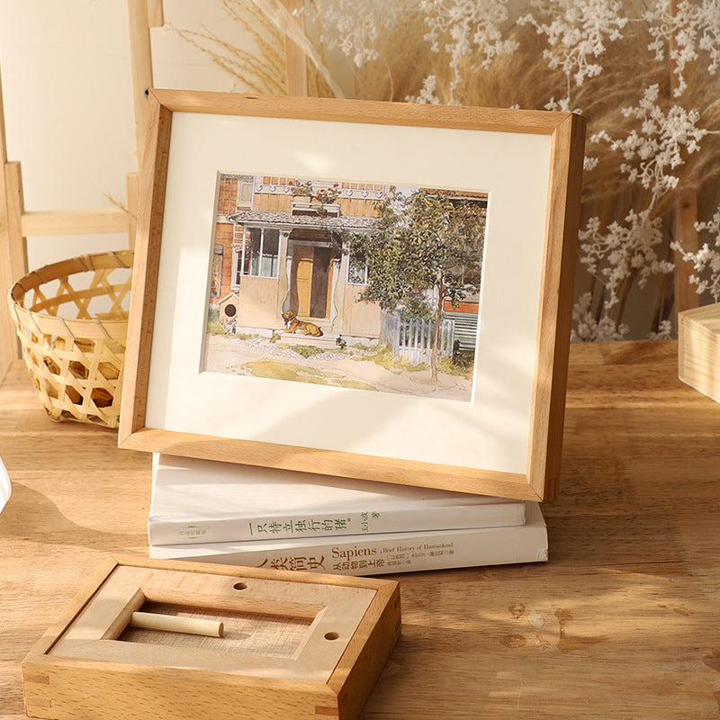 Wooden Framed Artwork Display for Home Decor