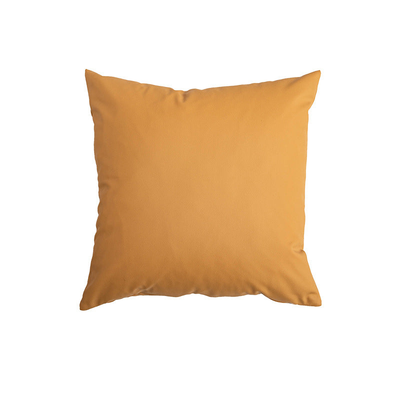 Square Textured Linen-Feel Decorative Throw Pillow Cover with Hidden Zipper