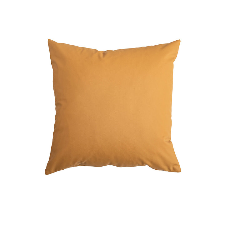 Square Textured Linen-Feel Decorative Throw Pillow Cover with Hidden Zipper
