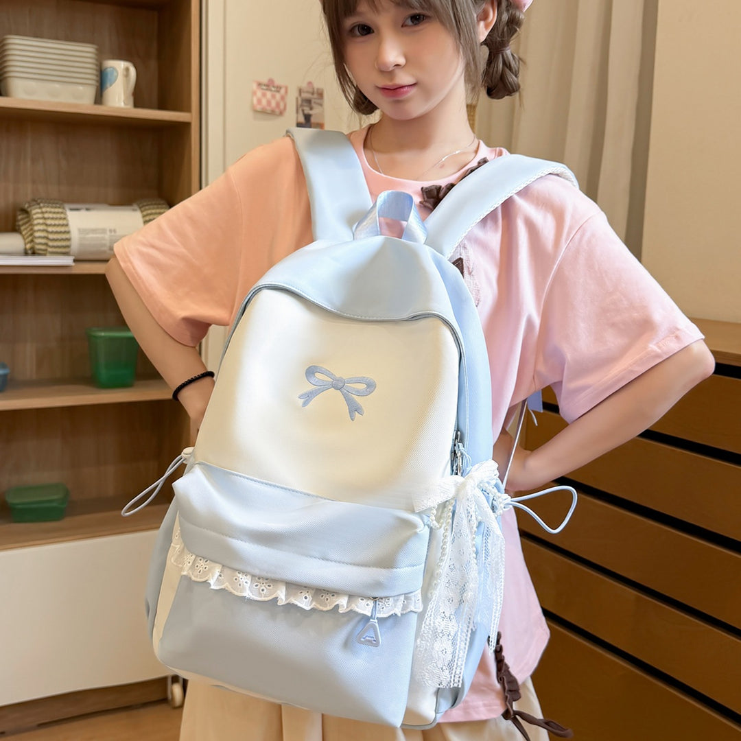 Decorative Bow-Embellished Casual Backpack Kalsten