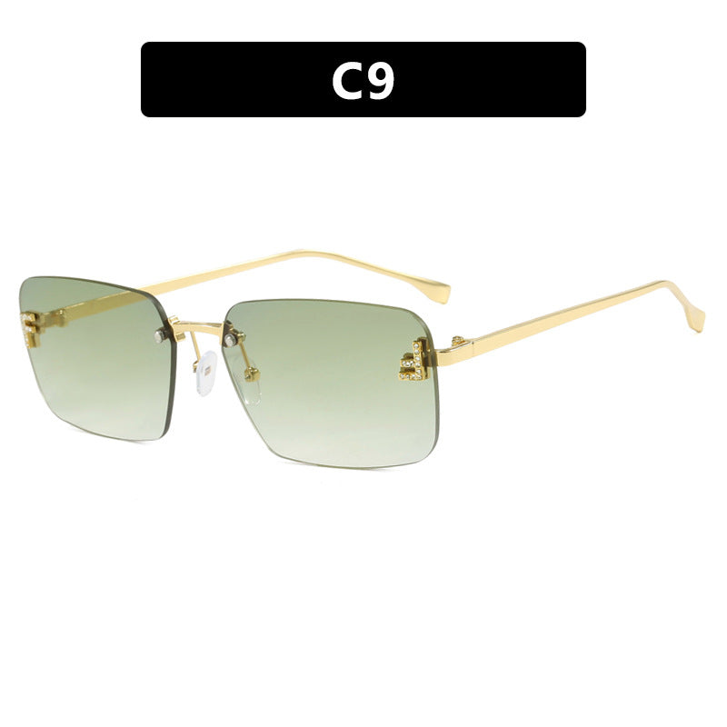 Ladies square sunglasses with elegant golden frame and stylish lenses Kalsten
