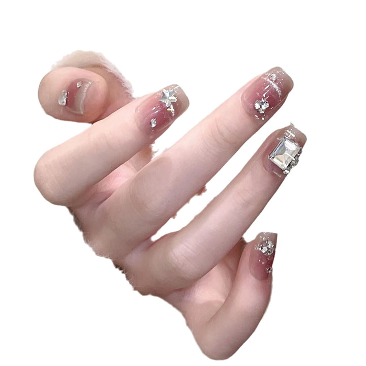 Glamorous Rhinestone-Embellished Press-On Nail Art Kalsten