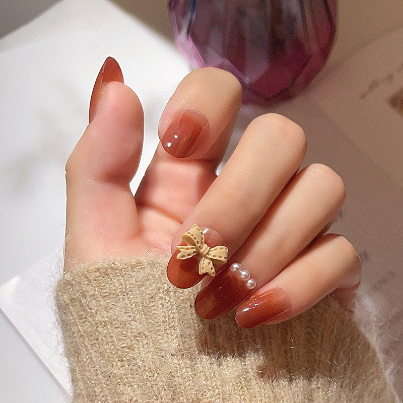Elegant Floral-Accented Press-On Nails Kalsten