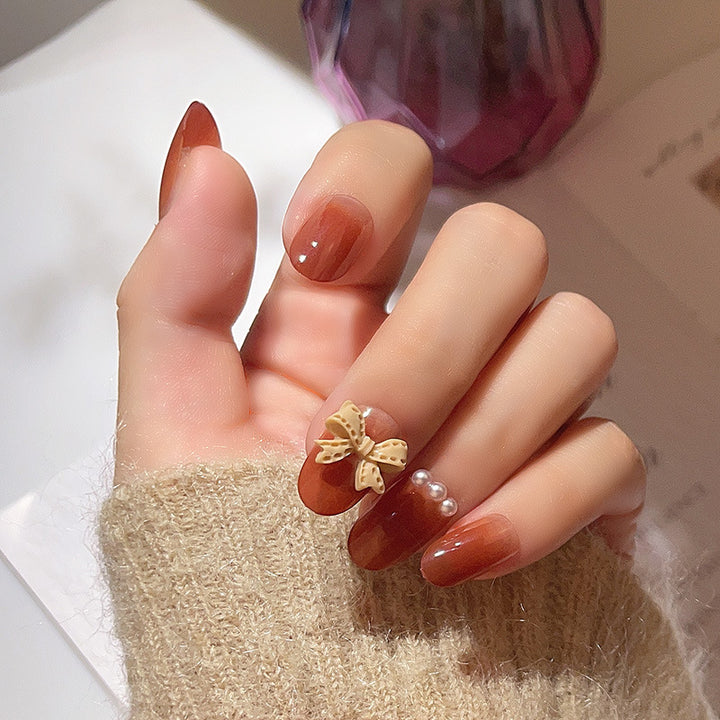 Elegant Floral-Accented Press-On Nails Kalsten