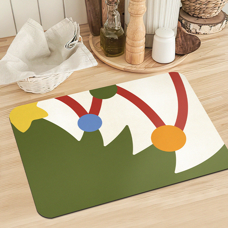 Festive Santa-Themed Kitchen Mat