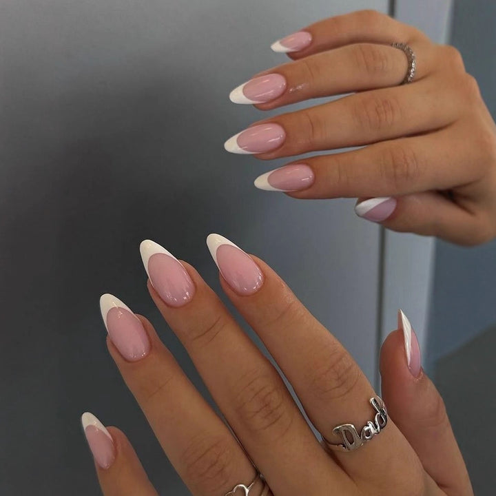 Elegant French Manicure Artificial Nails Kalsten