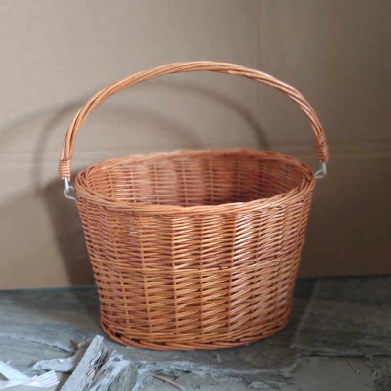 woven rattan bicycle front basket with quick-release mounting system Kalsten