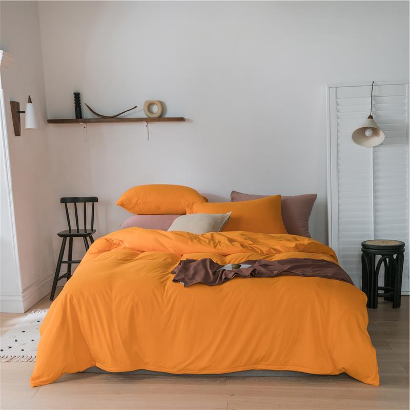 Bedding set made of breathable cotton percale with temperature-regulating processing
