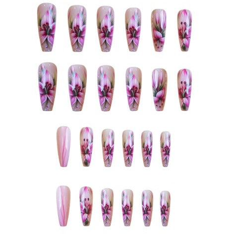 Floral Art Acrylic Nail Enhancements Kalsten