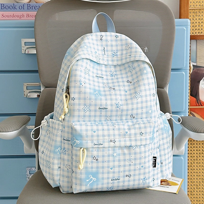 Stylish Checkered Print Backpack Kalsten
