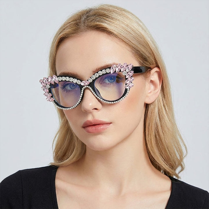 Women's Glamorous Cat-Eye Sunglasses with Crystal Decoration Kalsten