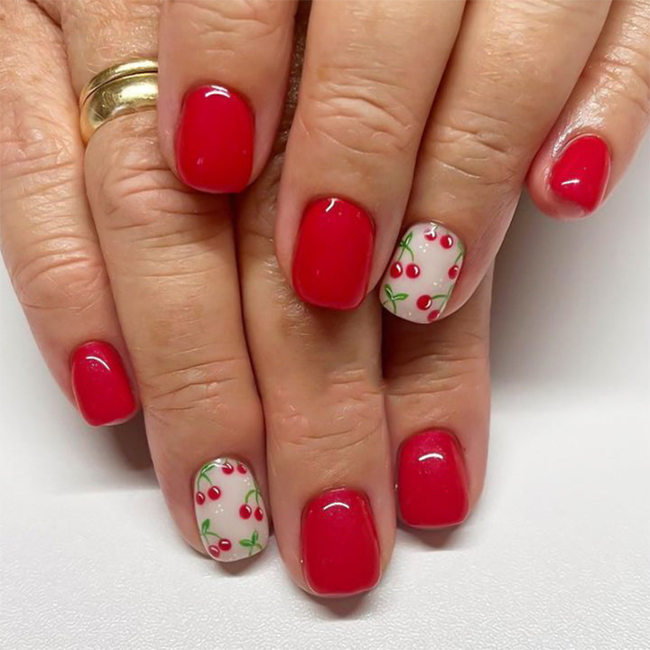 Creative nail art with fruity cherry design Kalsten