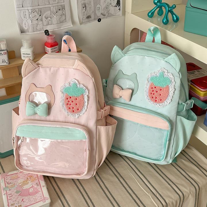 Playful Cat-Ear Themed Backpack Kalsten