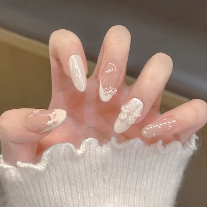 Decorative Press-On Nail Set with Glitter and Rhinestone Accents Kalsten