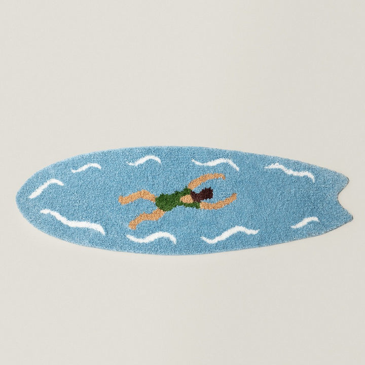Surfboard-Shaped Decorative Bath Mat Kalsten