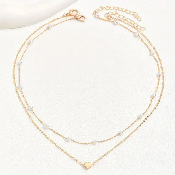Double Layered Elegant Pearl Necklace Kalsten