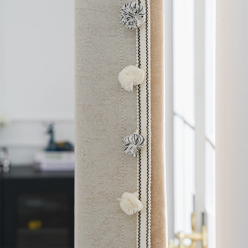 Decorative curtain trim with pompons Kalsten
