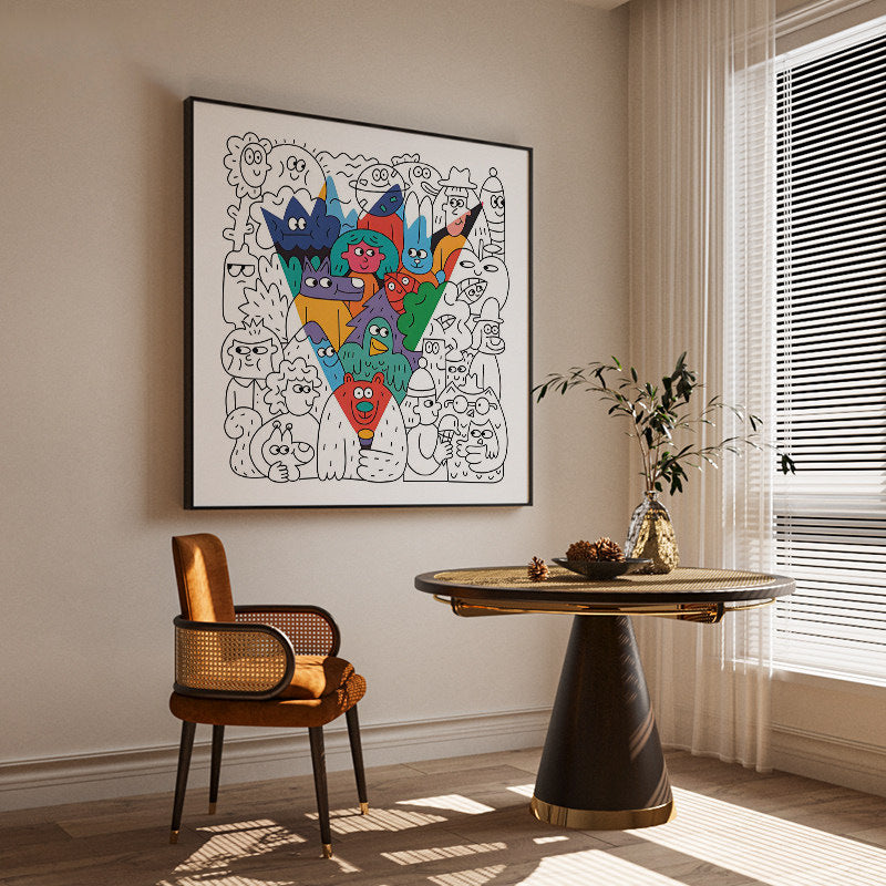 Playful Cartoon Character Canvas Artwork