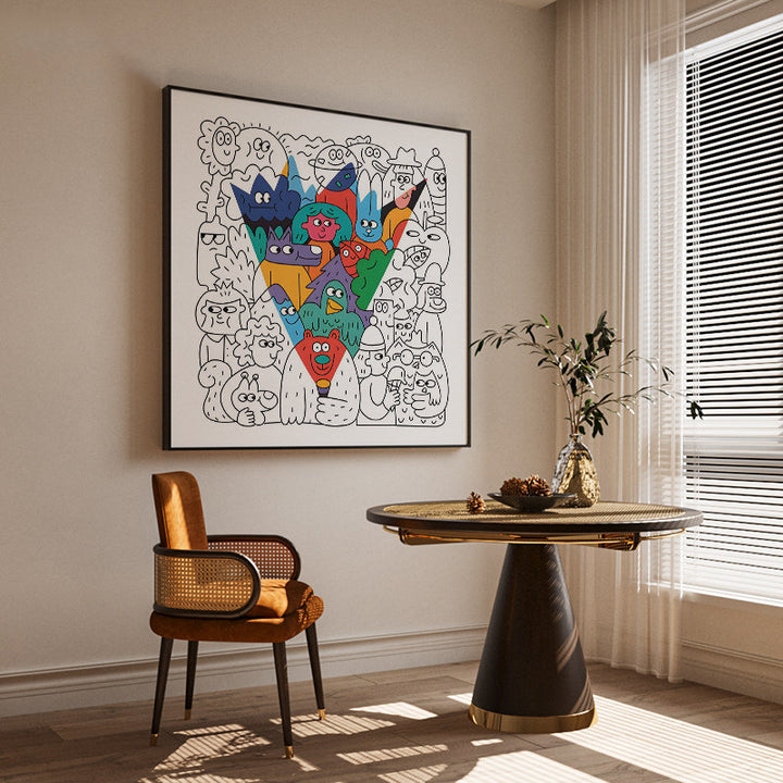 Playful Cartoon Character Canvas Artwork