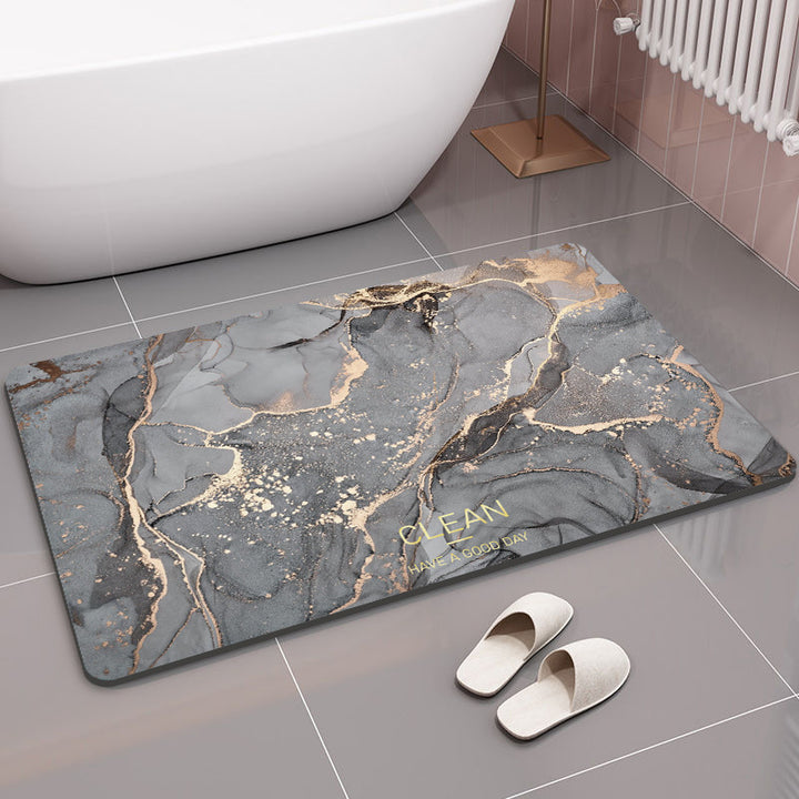 Geometric Patterned Memory Foam Bath Mat for Bathroom