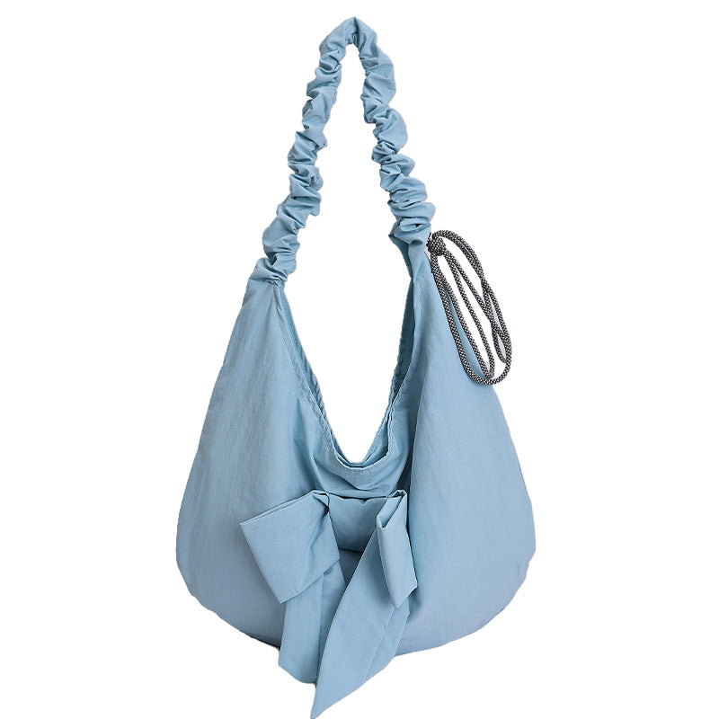 Bow-Embellished Hobo Bag