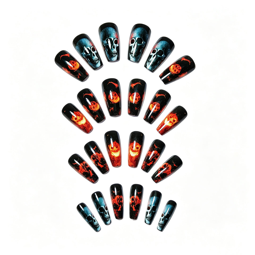 Artistic Skull & Flames Nail Art Designs Kalsten