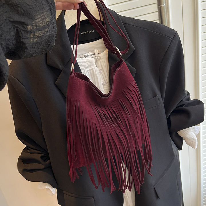 Bohemian Fringe Suede Crossbody Bag