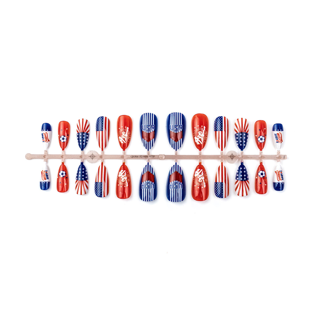 Sports-Themed Press-On Nail Art Set