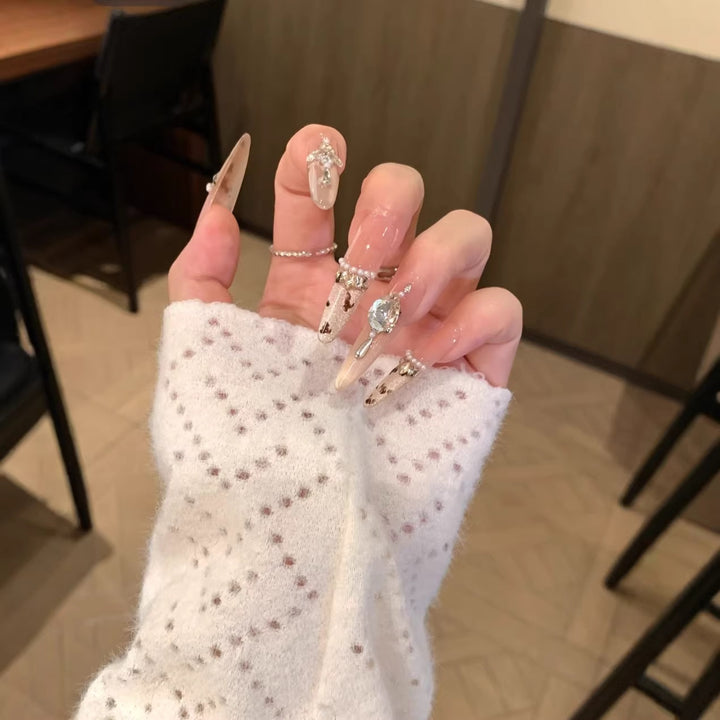 Glamorous Rhinestone Nail Extensions