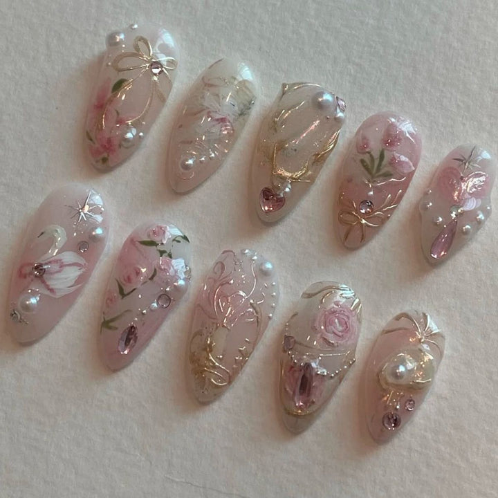 Floral Art Press-On Nail Set Kalsten