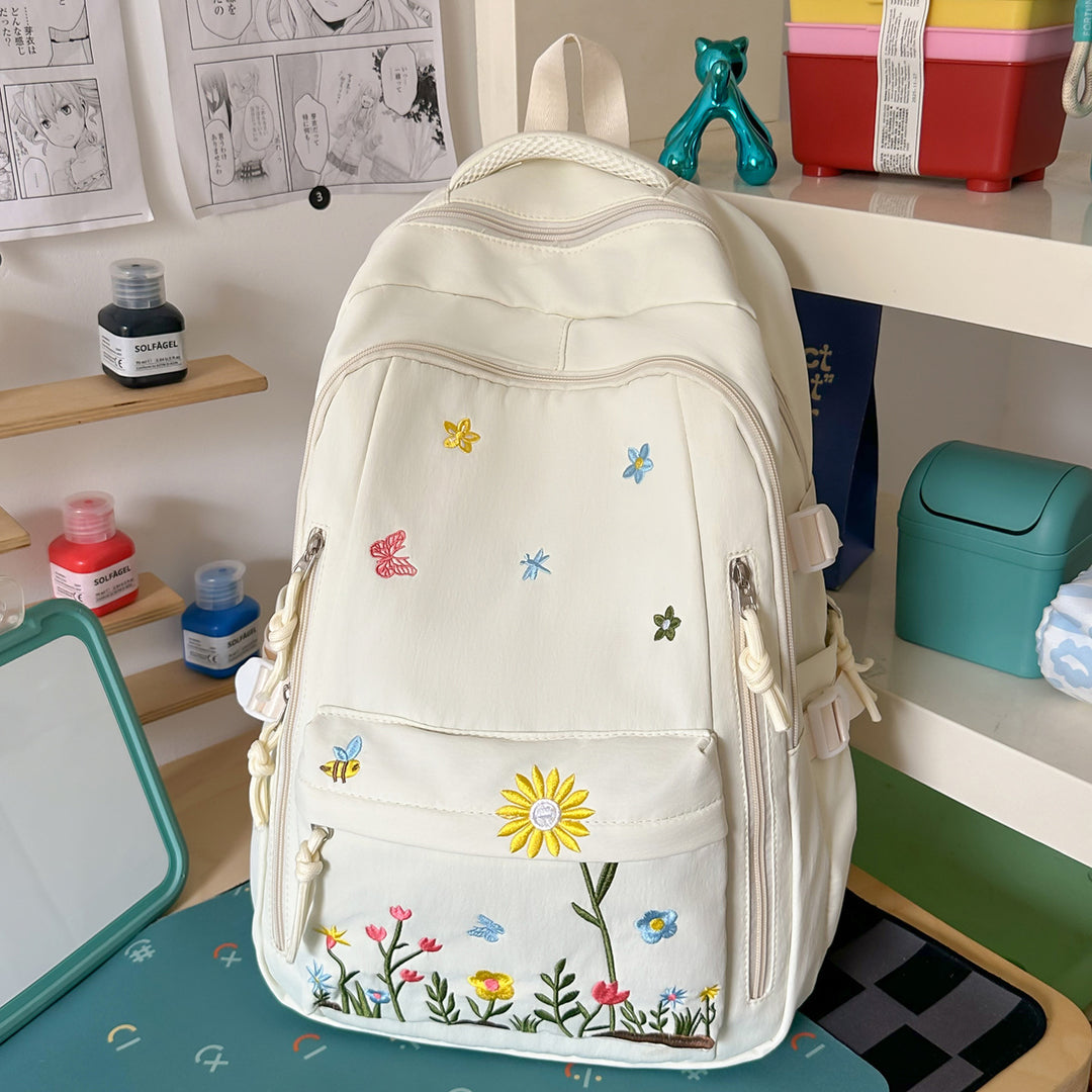 Embroidered Floral Design Backpack Kalsten