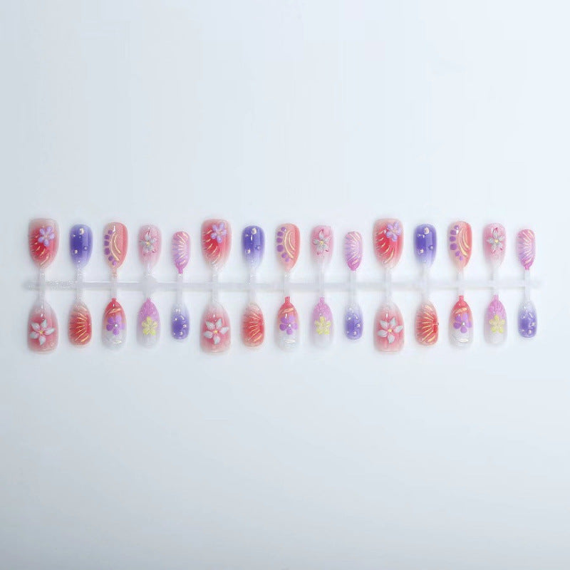 Floral Press-On Nail Art Set