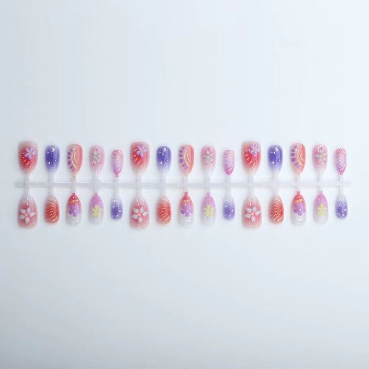 Floral Press-On Nail Art Set
