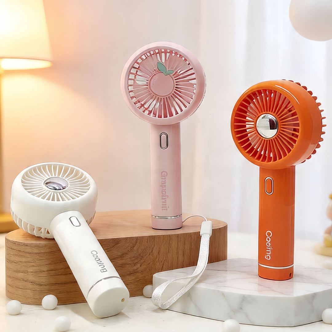 Ladies portable USB hand fan with ergonomic grip and variable speed control Kalsten