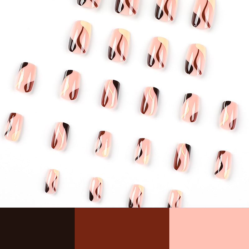Artificial nail design with modern marble pattern Kalsten