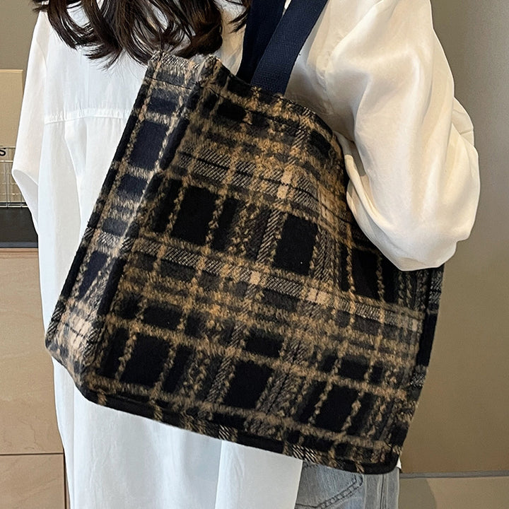 Cozy Checkered Tote Bag
