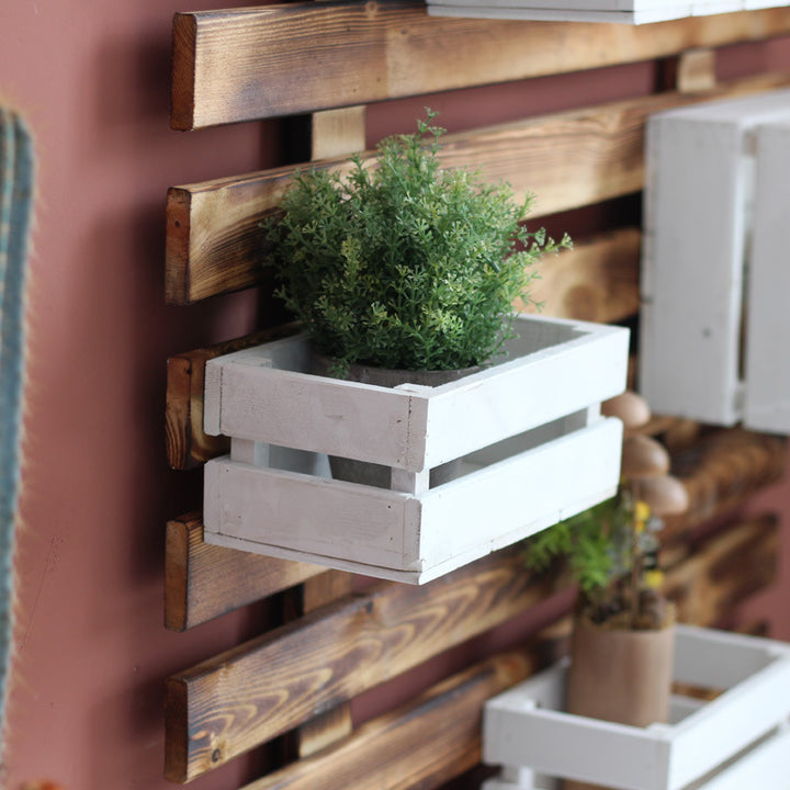 Wall shelf system with integrated storage boxes Kalsten