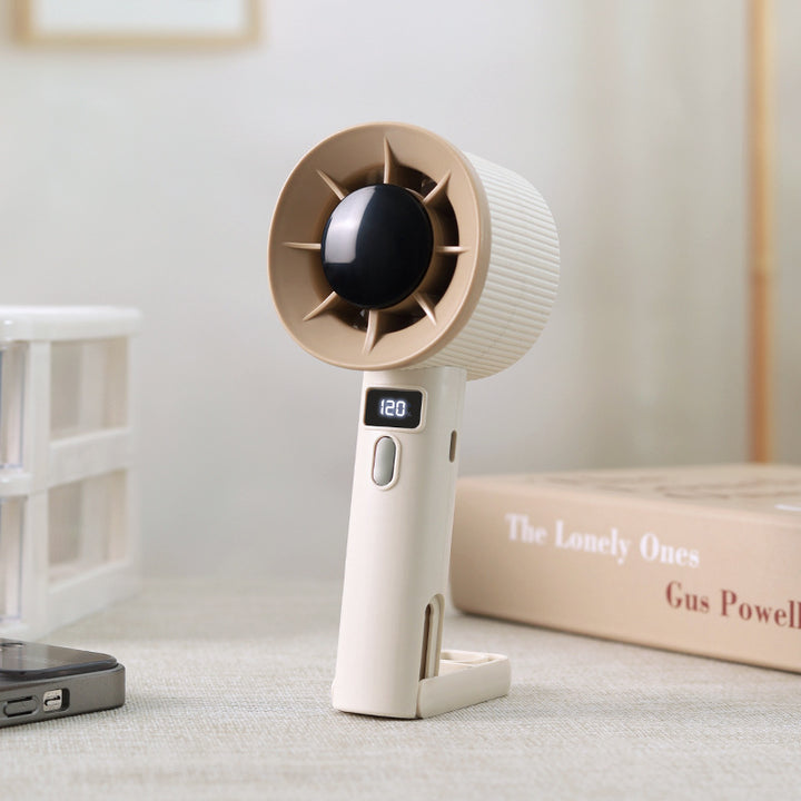 Women's Portable Handheld Fan with LCD Display and Variable Speed Control Kalsten