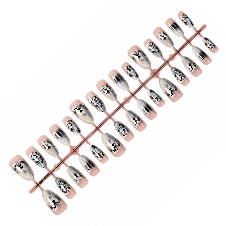 Nail set with elegant floral motifs and plotted designs Kalsten