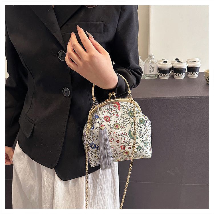 Floral Embroidered Clutch