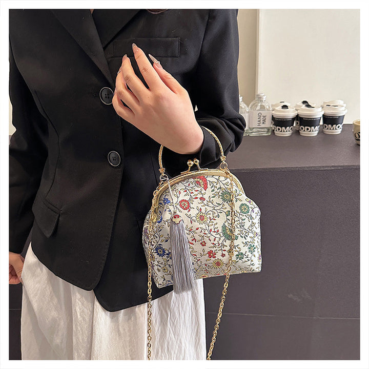 Floral Embroidered Clutch