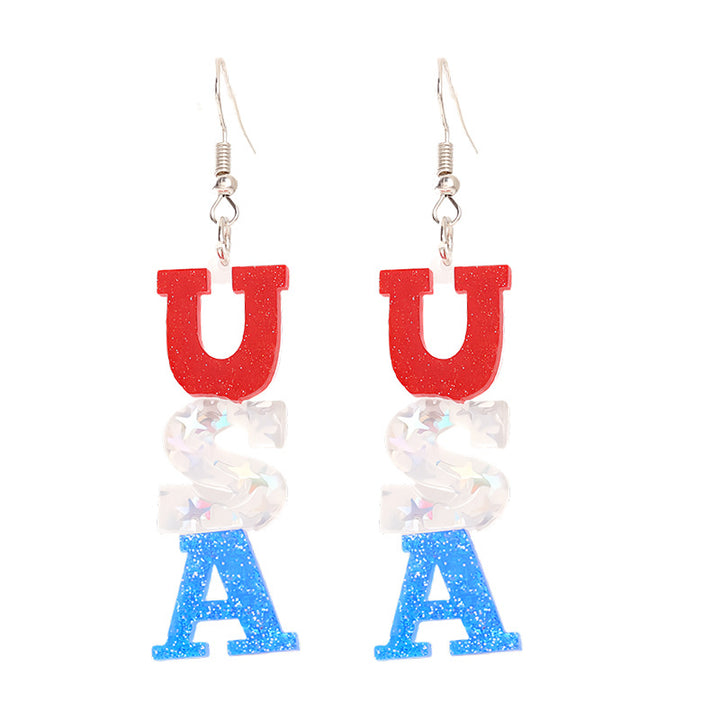 Women nan enamel horseshoe earrings with star motif and fishhook closure Kalsten