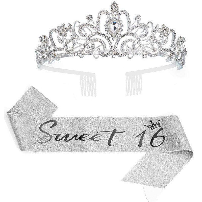 Women's Sparkling Crown with Radiant Rhinestone Embellishment Kalsten