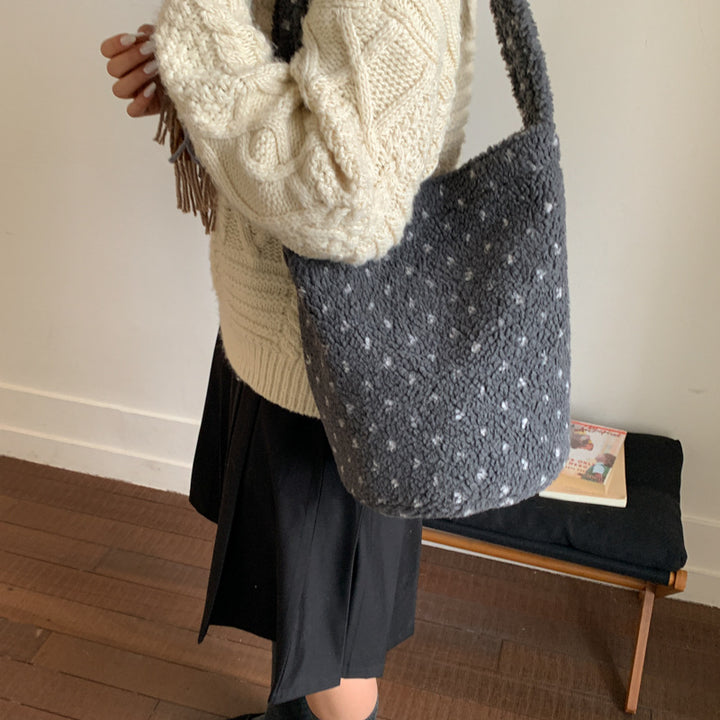 Soft Plush Utility Shoulder Bag