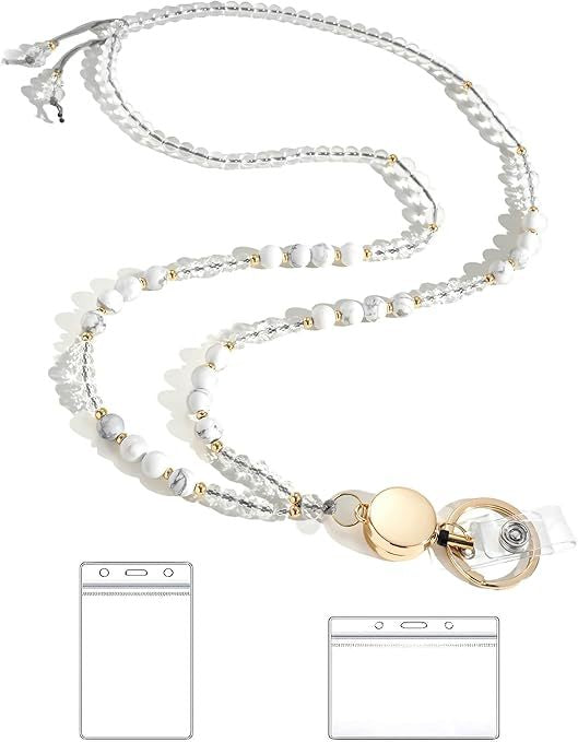 Beaded Lanyard with Retractable ID Holder Kalsten