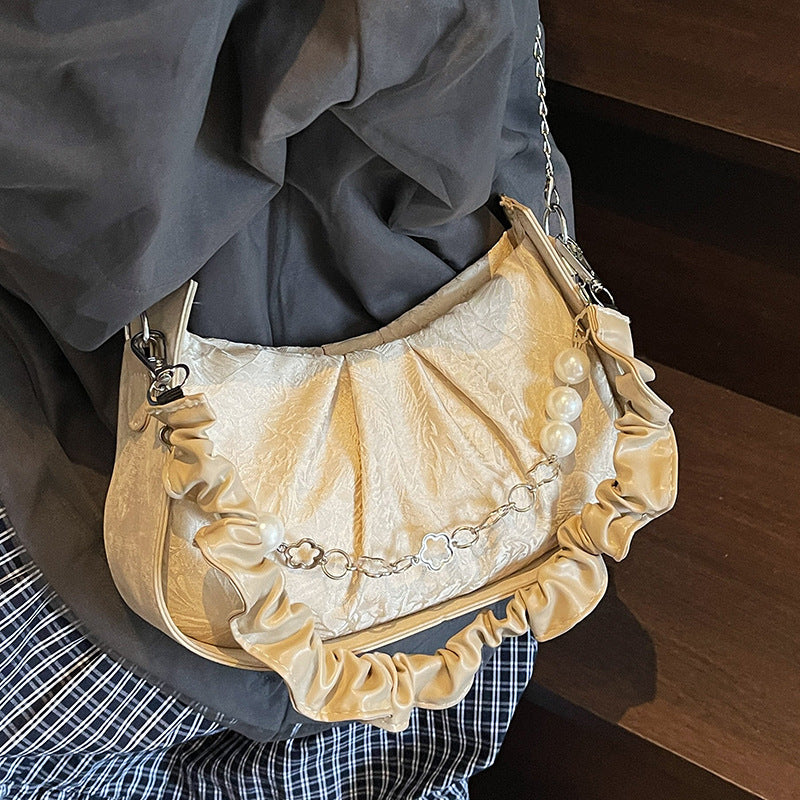 Elegant Pearl-Embellished Clutch